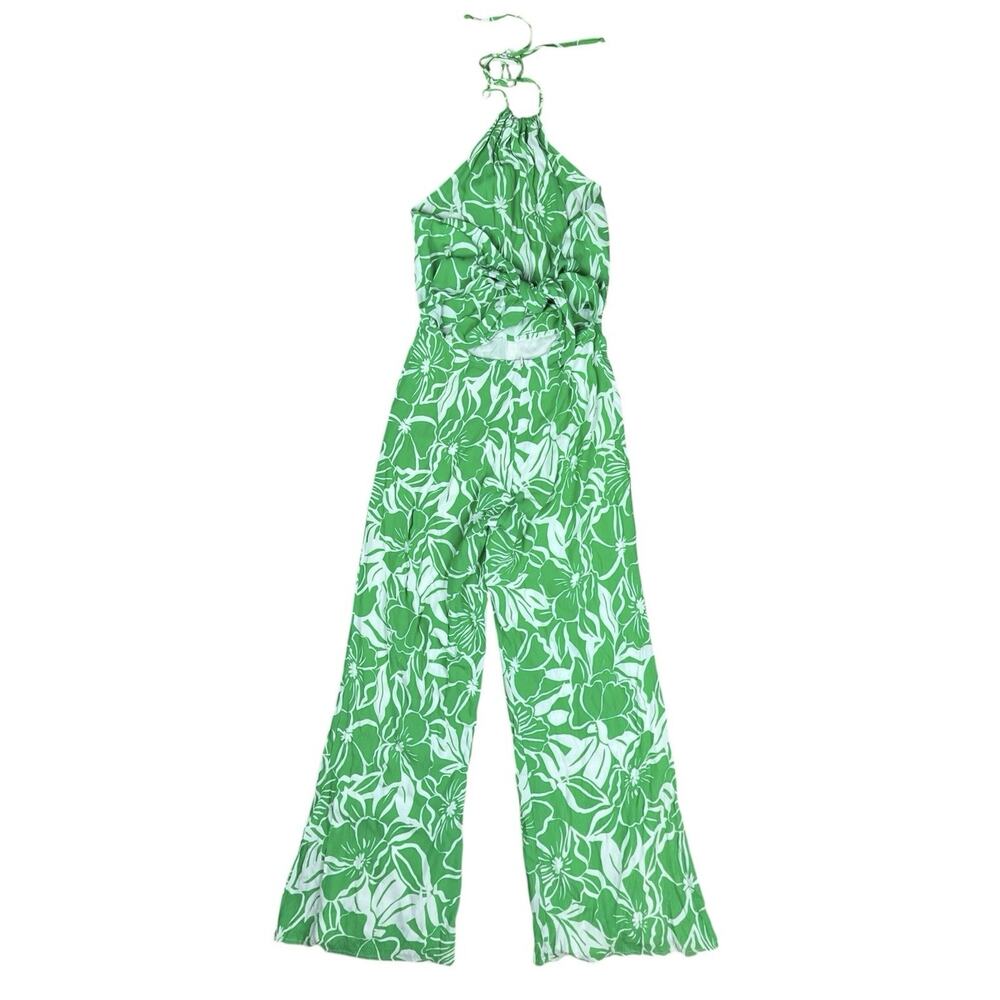 Faithfull the Brand Green & White Floral Halter Jumpsuit - Picture 7 of 11